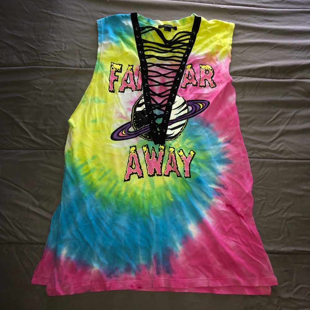 FAAAR AWAY space lace up tank